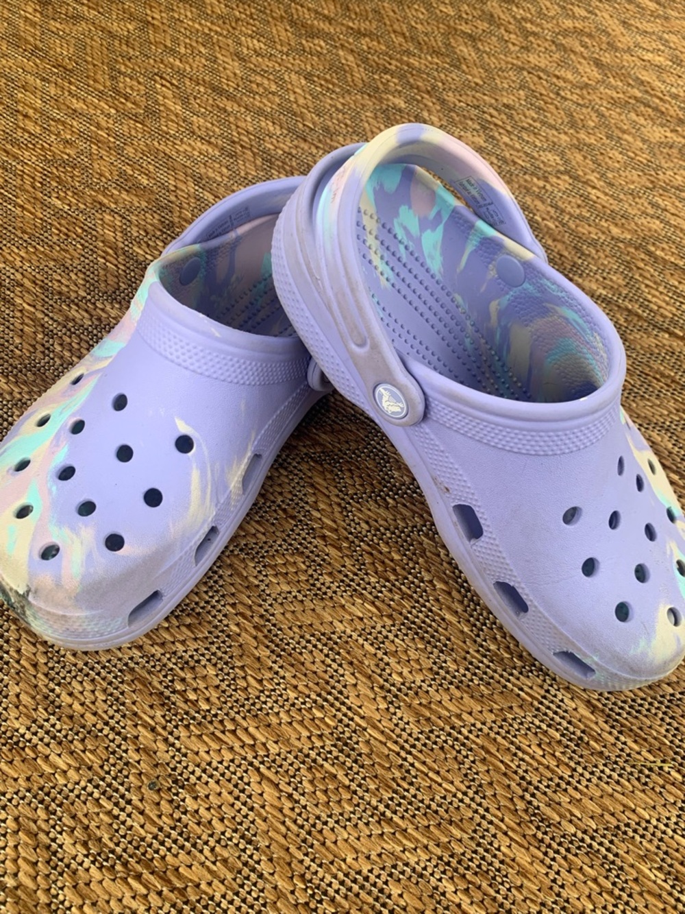 CROCS Kids Lavender Tie-Dye Clog Sandals
